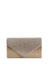 REDZ Two Tone Diamante Encrusted Envelope Clutch Bag, Gold