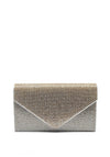 REDZ Two Tone Diamante Encrusted Envelope Clutch Bag, Silver