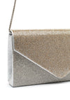 REDZ Two Tone Diamante Encrusted Envelope Clutch Bag, Silver