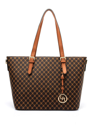 Zen Collection Honeycomb Large Tote Bag, Brown