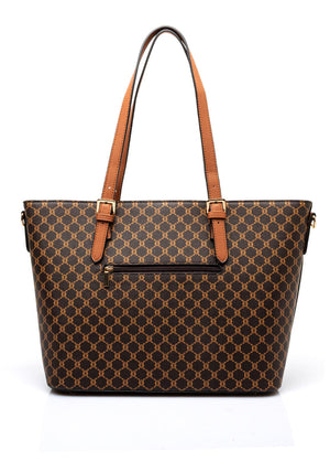 Zen Collection Honeycomb Large Tote Bag, Brown