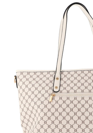 Zen Collection Honeycomb Large Tote Bag, White