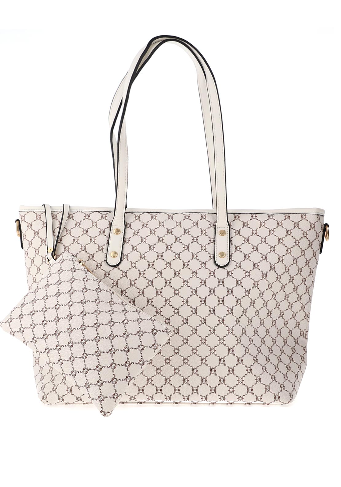 Zen Collection Honeycomb Large Tote Bag, White