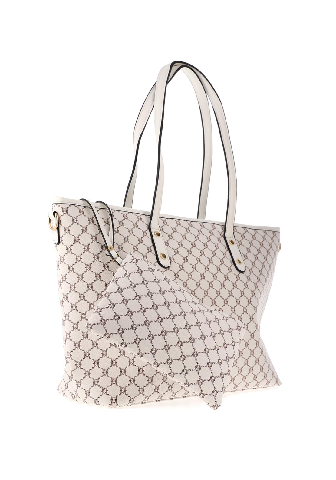 Zen Collection Honeycomb Large Tote Bag, White