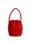 Zen Collection Drawstring Bucket Bag, Red
