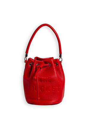 Zen Collection Drawstring Bucket Bag, Red