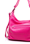 Zen Collection Zipper Medium Convertible Hobo Shoulder Bag, Rose Pink