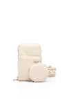 Zen Collection Tripple Pocket Smartphone Mini Crossbody Bag, Cream