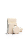 Zen Collection Tripple Pocket Smartphone Mini Crossbody Bag, Cream