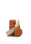Zen Collection Tripple Pocket Smartphone Mini Crossbody Bag, Tan