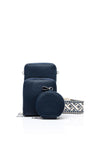 Zen Collection Tripple Pocket Smartphone Mini Crossbody Bag, Navy