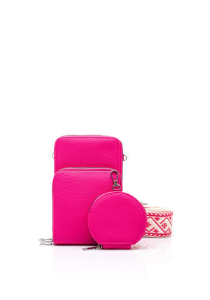 Zen Collection Tripple Pocket Smartphone Mini Crossbody Bag, Pink