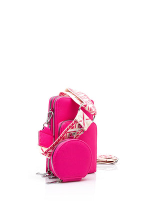 Zen Collection Tripple Pocket Smartphone Mini Crossbody Bag, Pink
