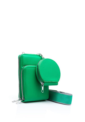 Zen Collection Double Pocket Smartphone Mini Crossbody Bag, Bright Green