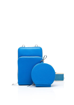 Zen Collection Double Pocket Smartphone Mini Crossbody Bag, Royal Blue