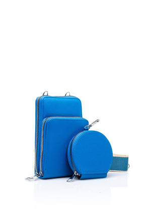 Zen Collection Double Pocket Smartphone Mini Crossbody Bag, Royal Blue