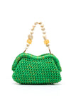 Zen Collection Crochet Knit Summer Clutch Bag, Green