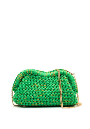 Zen Collection Crochet Knit Summer Clutch Bag, Green