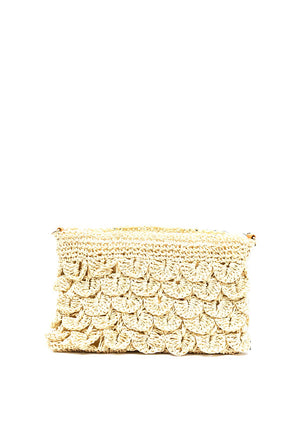 Zen Collection Crochet Straw Crossbody Bag, Natural