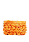 Zen Collection Crochet Straw Crossbody Bag, Orange