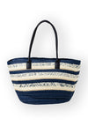 Serafina Collection Striped Woven Shoulder Bag, Navy