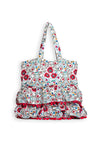 Zen Collection Floral Paisley Printed Layered Large Tote Bag, Pink & White