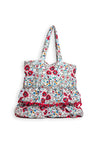 Zen Collection Floral Paisley Printed Layered Large Tote Bag, Pink & White