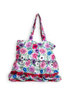 Zen Collection Floral Garden Printed Layered Large Tote Bag, Pink & Purple