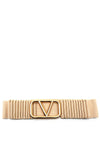 Serafina Collection Ribbed Belt, Beige