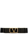 Serafina Collection Ribbed Belt, Black