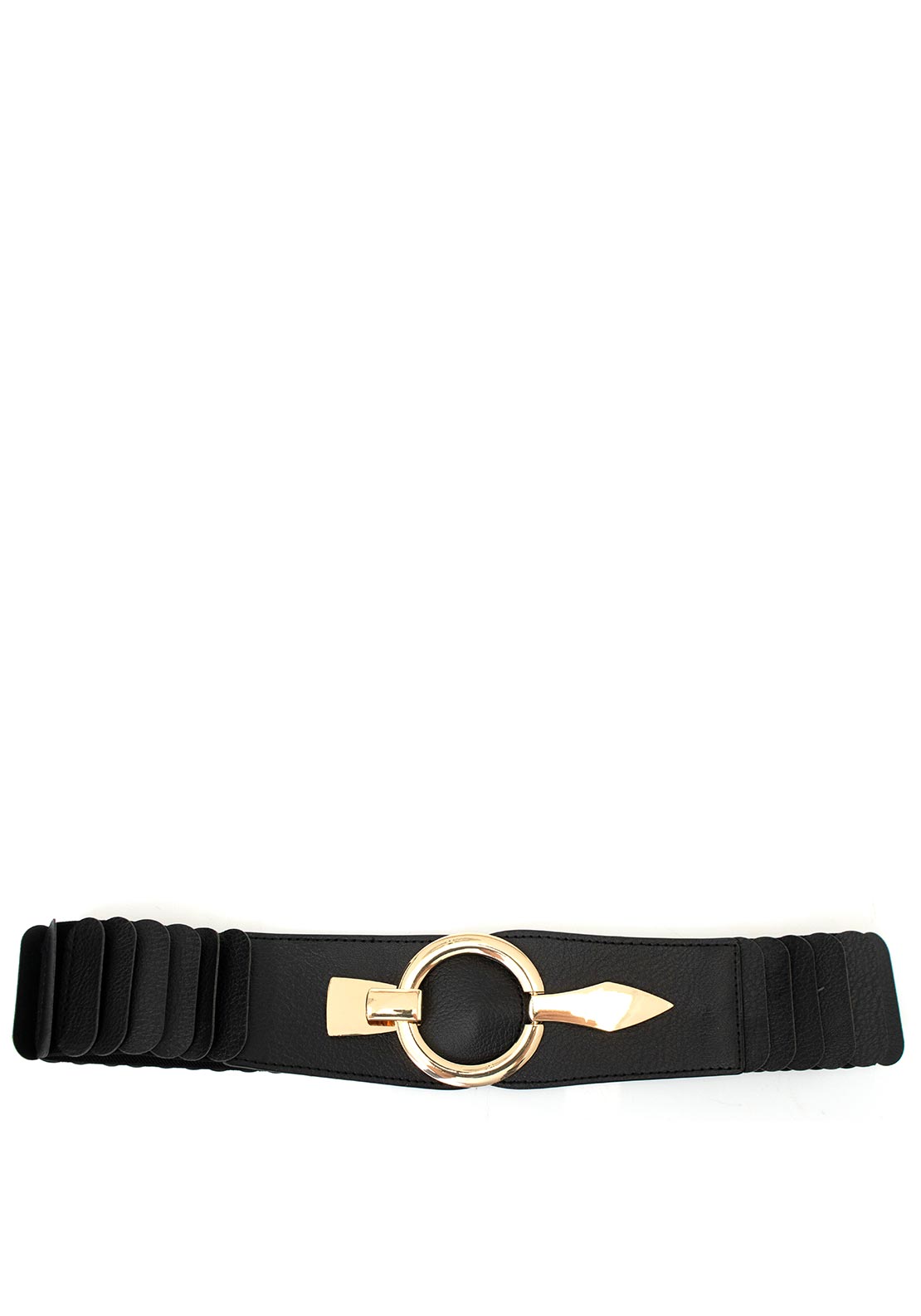 Serafina Collection Elasticated Panelled Belt, Black