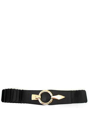 Serafina Collection Elasticated Panelled Belt, Black