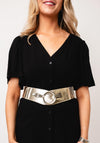 Serafina Collection Elasticated Panelled Belt, Gold