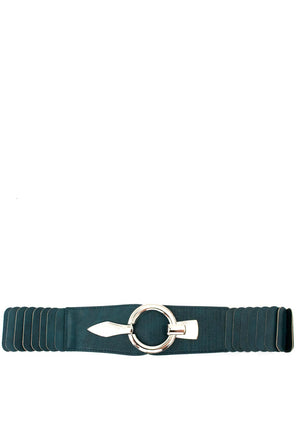 Serafina Collection Elasticated Panelled Belt, Green