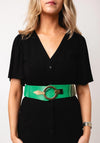 Serafina Collection Elasticated Panelled Belt, Green
