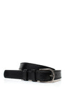 Serafina Collection Buckled Leather Belt, Black