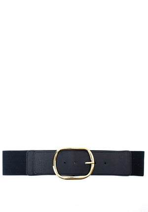 Serafina Collection Buckled Elasticated Belt, Navy