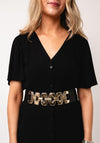 Serafina Collection Link Detail Elasticated Belt, Black