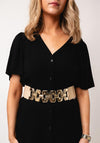 Serafina Collection Link Detail Elasticated Belt, Beige