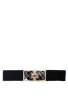 Serafina Collection Embellished Geometric Belt, Black