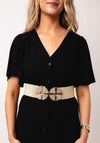 Serafina Collection Elasticated Embellished Buckle Belt, Gold