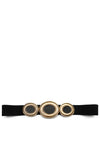 Serafina Collection Gold Disc Belt, Black