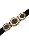 Serafina Collection Gold Disc Belt, Black