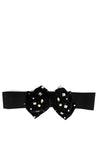 Serafina Collection Embellished Bow Belt, Black