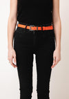 Serafina Collection Leather Plain with Buckle Detail, Orange