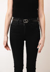 Serafina Collection Plain with Buckle Detail Belt, Black