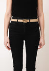 Serafina Collection Plain with Buckle Detail Belt, Beige