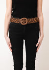 Serafina Collection Bead Detail Woven Belt, Brown