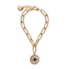 M Collection Clover Charm Link Bracelet, Gold