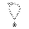 M Collection Clover Charm Link Bracelet, Silver